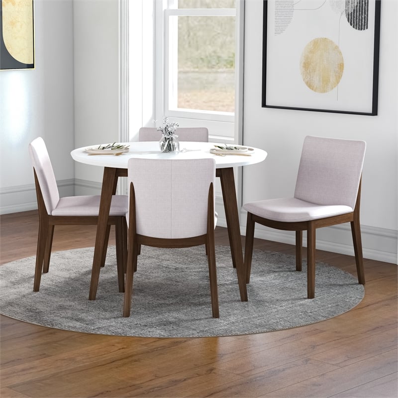 Holden Modern Solid Wood Dining Table and 4 Chair Set