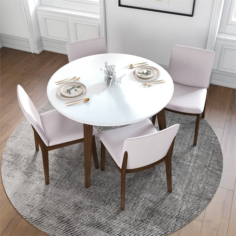 Holden Modern Solid Wood Dining Table and 4 Chair Set