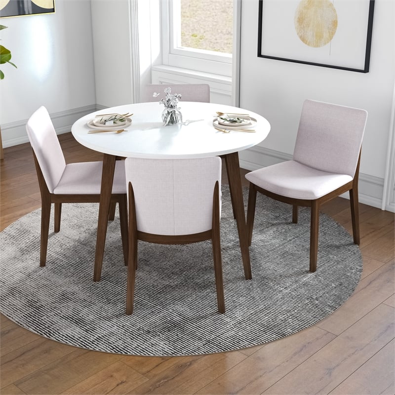 Holden Modern Solid Wood Dining Table and 4 Chair Set