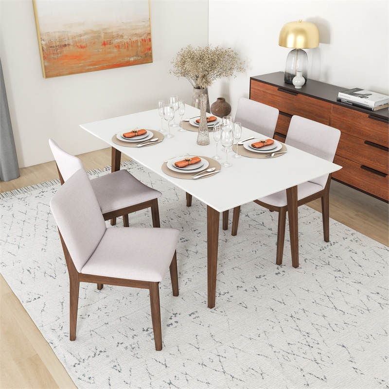 Delaney Mid Century Modern 5 Piece Dining Room Set