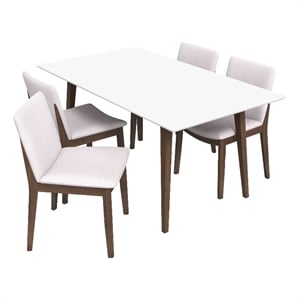 Delaney Mid Century Modern 5 Piece Dining Room Set