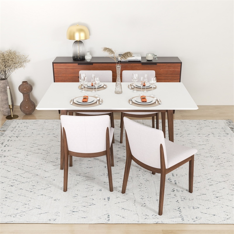 Delaney Mid Century Modern 5 Piece Dining Room Set