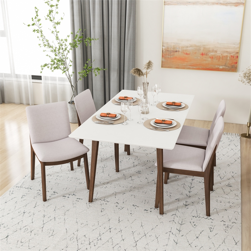 Delaney Mid Century Modern 5 Piece Dining Room Set