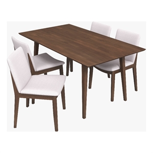 Dolores Mid Century Modern Kitchen Table and Chairs for 4