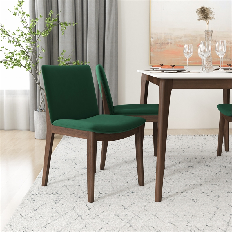Lisette Modern Solid Wood Walnut Dining Room & Kitchen Table and Chair Set of 4