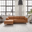 Demi Modern Living Room Top Leather Corner Sectional Couch in Cognac Tan