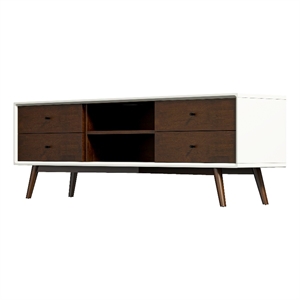 francesca mid-century modern tv stand in white for tvs up to 88