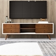 Francesca White Tv Stand With Solid Wood Frame TV Stand with 6 Storage Cabinet