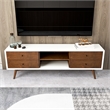 Francesca White Tv Stand With Solid Wood Frame TV Stand with 6 Storage Cabinet