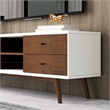 Francesca White Tv Stand With Solid Wood Frame TV Stand with 6 Storage Cabinet