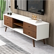Francesca White Tv Stand With Solid Wood Frame TV Stand with 6 Storage Cabinet