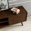Francesca Mid-Century Modern Solid Wood TV Stand in Brown for TVs up to 65