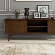 Francesca Mid-Century Modern Solid Wood TV Stand in Brown for TVs up to 65