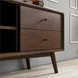 Francesca Mid-Century Modern Solid Wood TV Stand in Brown for TVs up to 65