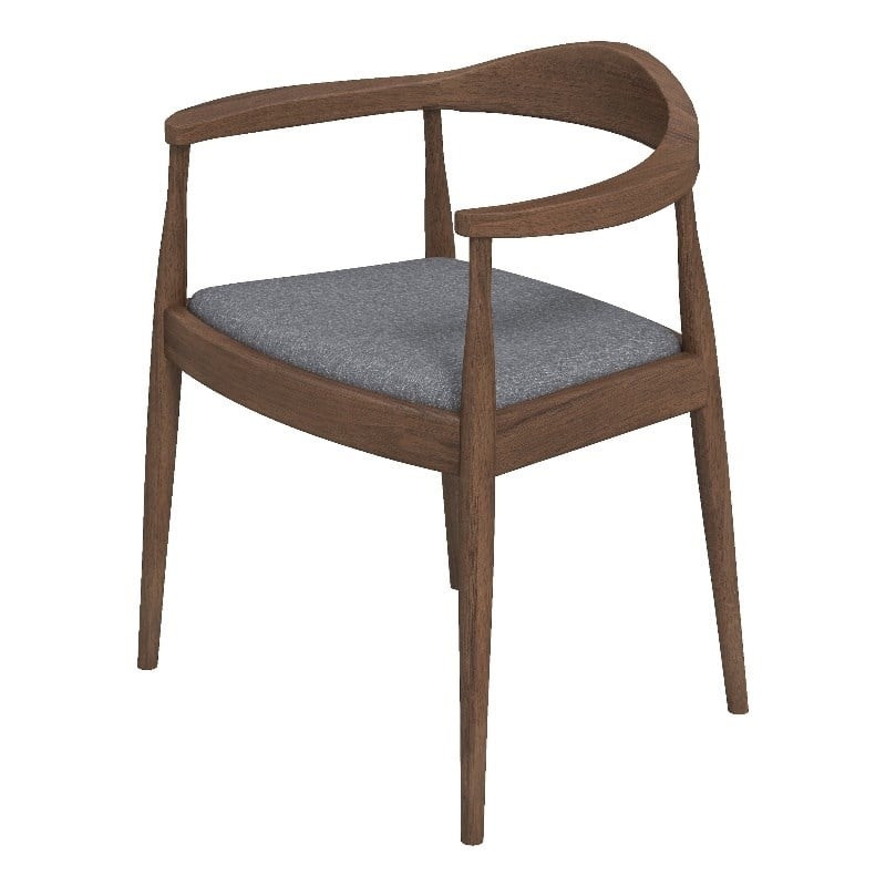 Hartford Mid-Century Modern Fabric Dining Chair in Gray