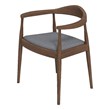 Hartford Mid-Century Modern Fabric Dining Chair in Gray