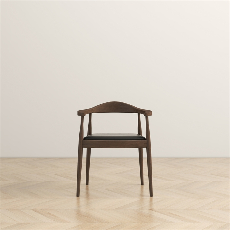 Hartford Mid Century Modern Pu Black Leather Dining Room&Kitchen Chair