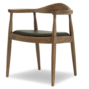 mid century modern eva pu black fabric dining chair