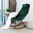 Jayce Modern Indoor Livingroom Velvet Rocking Accent Chair in Green