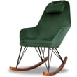 Jayce Modern Indoor Livingroom Velvet Rocking Accent Chair in Green