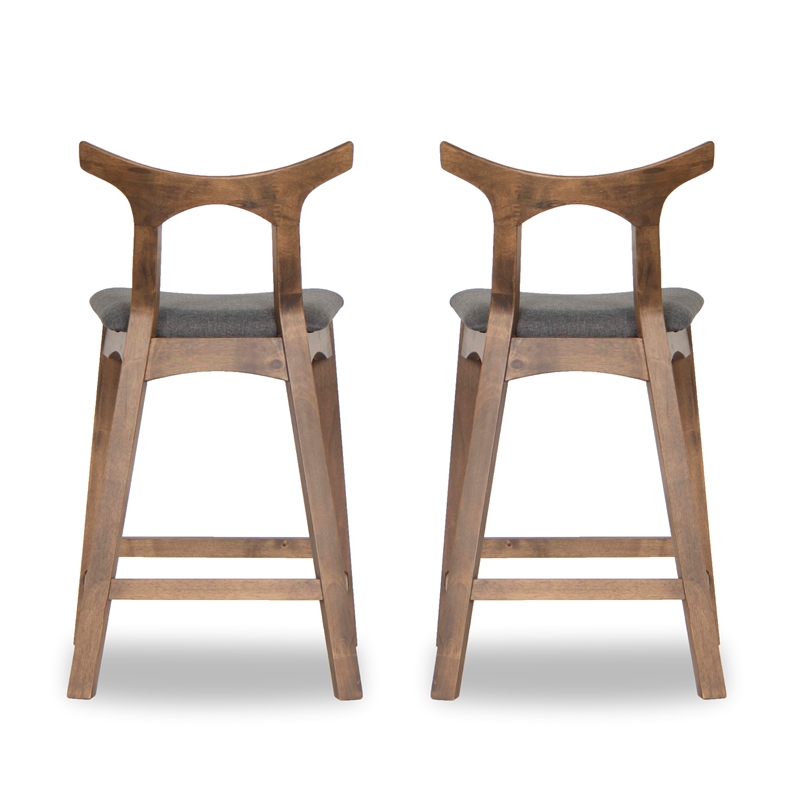 Ashcroft Murphy Fabric Upholstered Bar Stool in Gray