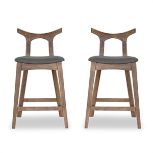 Ashcroft Murphy Fabric Upholstered Bar Stool in Gray