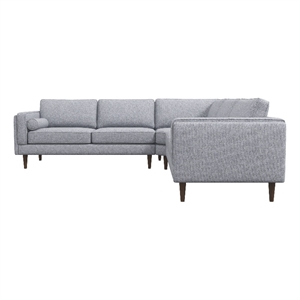hudson mid-century modern l-shaped pillow back velvet corner sofa