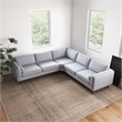 Hudson Light Gray Fabric Modern Living Room Corner Symmetrical Sofa
