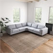 Hudson Light Gray Fabric Modern Living Room Corner Symmetrical Sofa