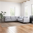 Hudson Light Gray Fabric Modern Living Room Corner Symmetrical Sofa