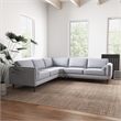 Hudson Light Gray Fabric Modern Living Room Corner Symmetrical Sofa