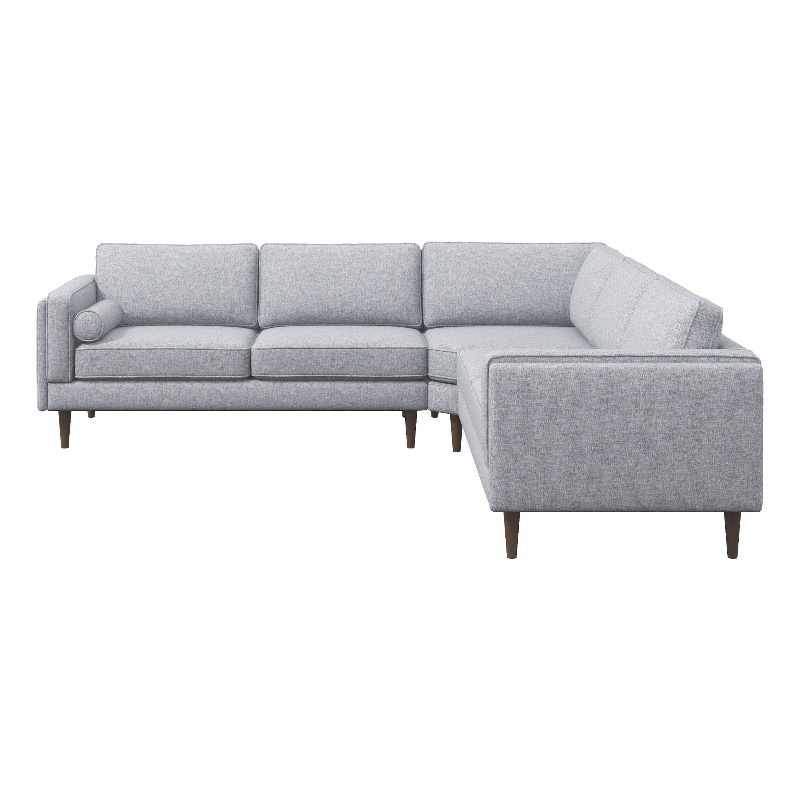 Hudson Light Gray Fabric Modern Living Room Corner Symmetrical Sofa