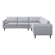 Hudson Light Gray Fabric Modern Living Room Corner Symmetrical Sofa