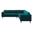 Hudson Turquoise Velvet Modern Living Room Corner Symmetrical Sofa