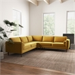 Hudson Gold Velvet Modern Living Room Corner Symmetrical Sofa
