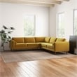 Hudson Gold Velvet Modern Living Room Corner Symmetrical Sofa