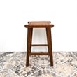 Dejang Mid-Century Modern Square Genuine Leather Counter Stool in Brown