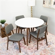 Eleanor Modern Solid Wood Walnut Dining Room & Kitchen Table and Chairs for 4
