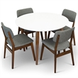 Eleanor Modern Solid Wood Walnut Dining Room & Kitchen Table and Chairs for 4