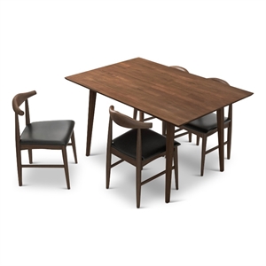 briggs modern solid wood walnut kitchen & dining room table and chair set of 4