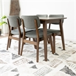 Brock Modern Solid Wood Walnut Dining Room & Kitchen Table and 4 Chair Set