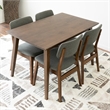 Brock Modern Solid Wood Walnut Dining Room & Kitchen Table and 4 Chair Set
