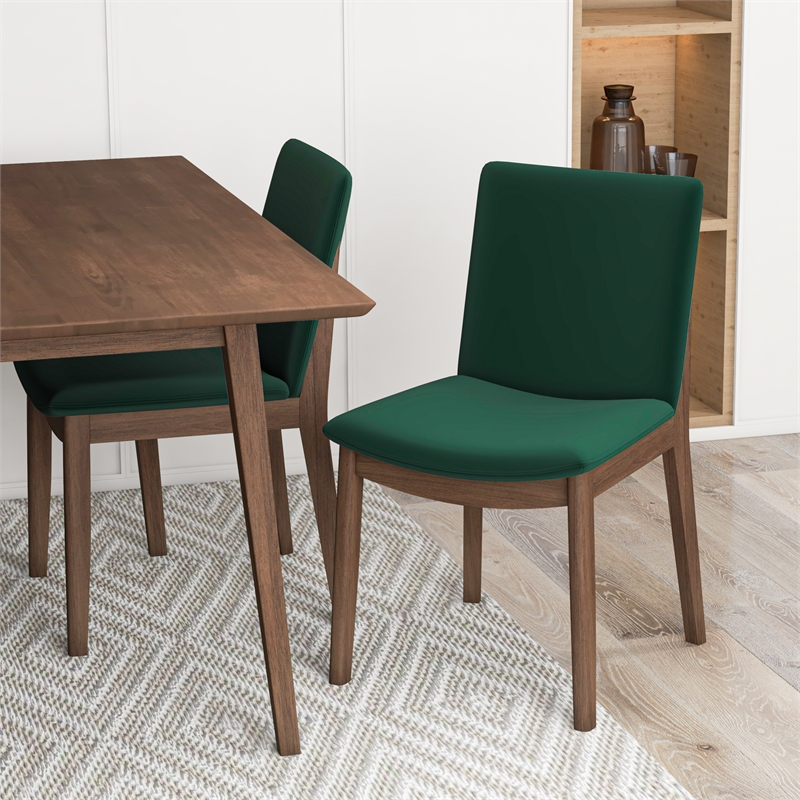 Brodie Modern Solid Wood Walnut Kitchen & Dining Room Table and Chair Set of 4