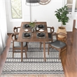 Alma Modern Solid Wood Walnut Dining Room & Kitchen Table and Chair Set of 4