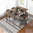 Alma Modern Solid Wood Walnut Dining Room & Kitchen Table and Chair Set of 4