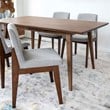 Ambrose Modern Solid Wood Walnut Dining Room & Kitchen Table and 4 Chairs Set