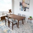 Ambrose Modern Solid Wood Walnut Dining Room & Kitchen Table and 4 Chairs Set