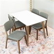 Benson Modern Solid Wood Walnut Kitchen & Dining Room Table and Chairs for 4