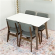Benson Modern Solid Wood Walnut Kitchen & Dining Room Table and Chairs for 4