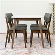 Benson Modern Solid Wood Walnut Kitchen & Dining Room Table and Chairs for 4